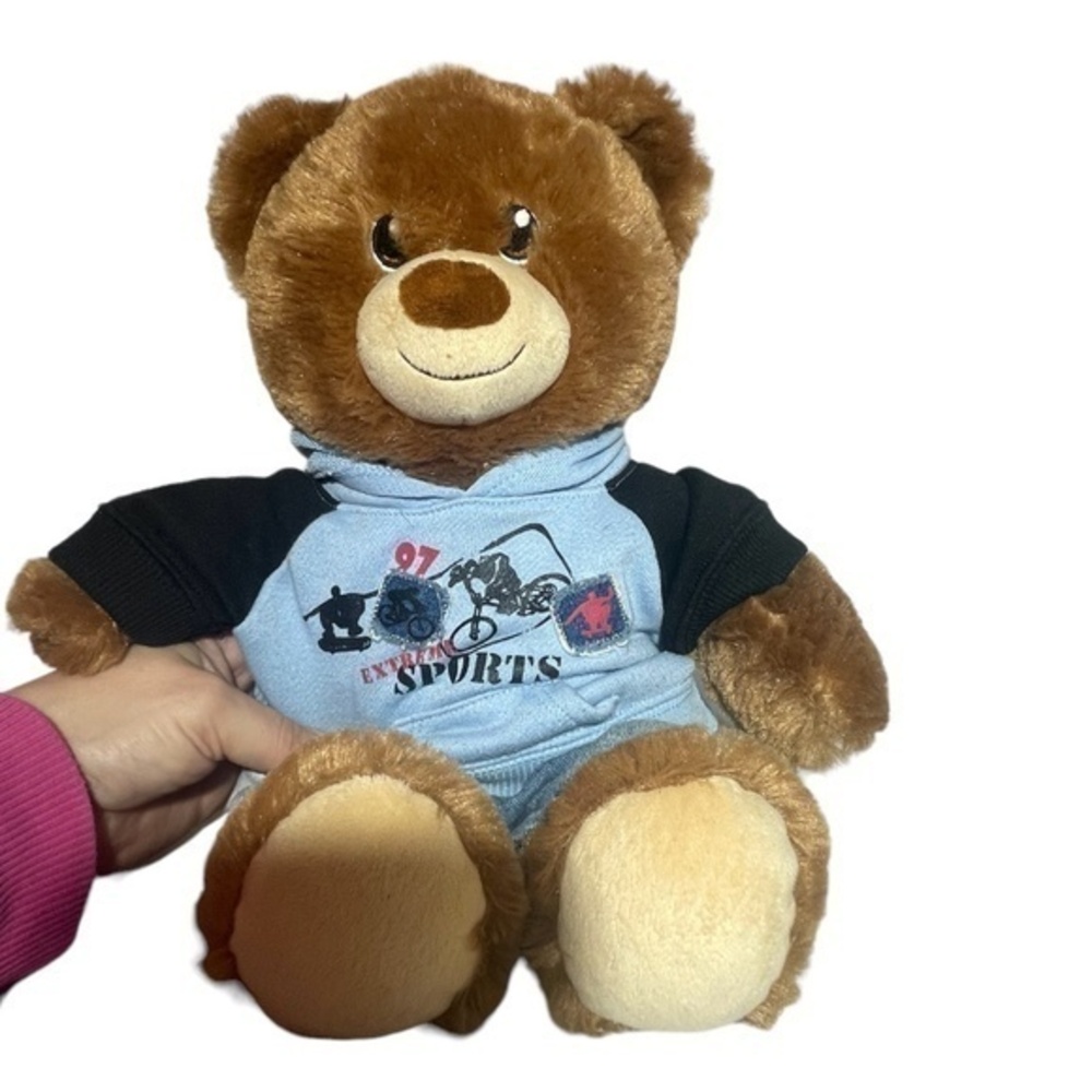 Build-a-Bear Workshop Lil Hazelnut Bear 15" 2015 With BAB Jeans and Blue Hoodie